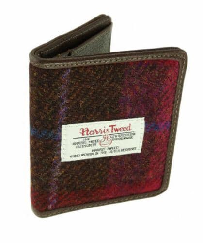 Authentic Harris Tweed Deep Pink Check Credit Card Holder