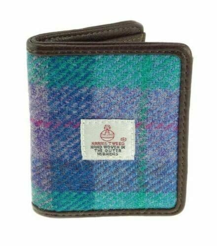 Authentic Harris Tweed Green & Purple Check Credit Card Holder