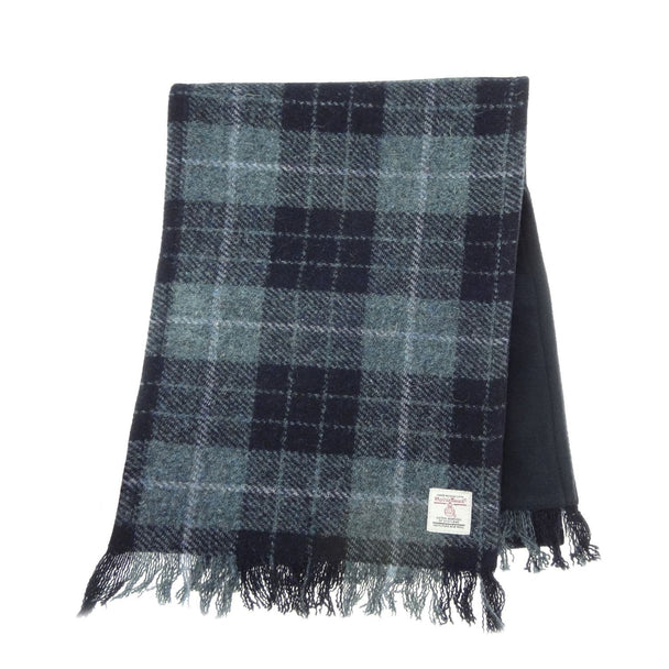 Authentic Harris Tweed Unisex  Grey & Black Tweed Scarf- Made In Scotland