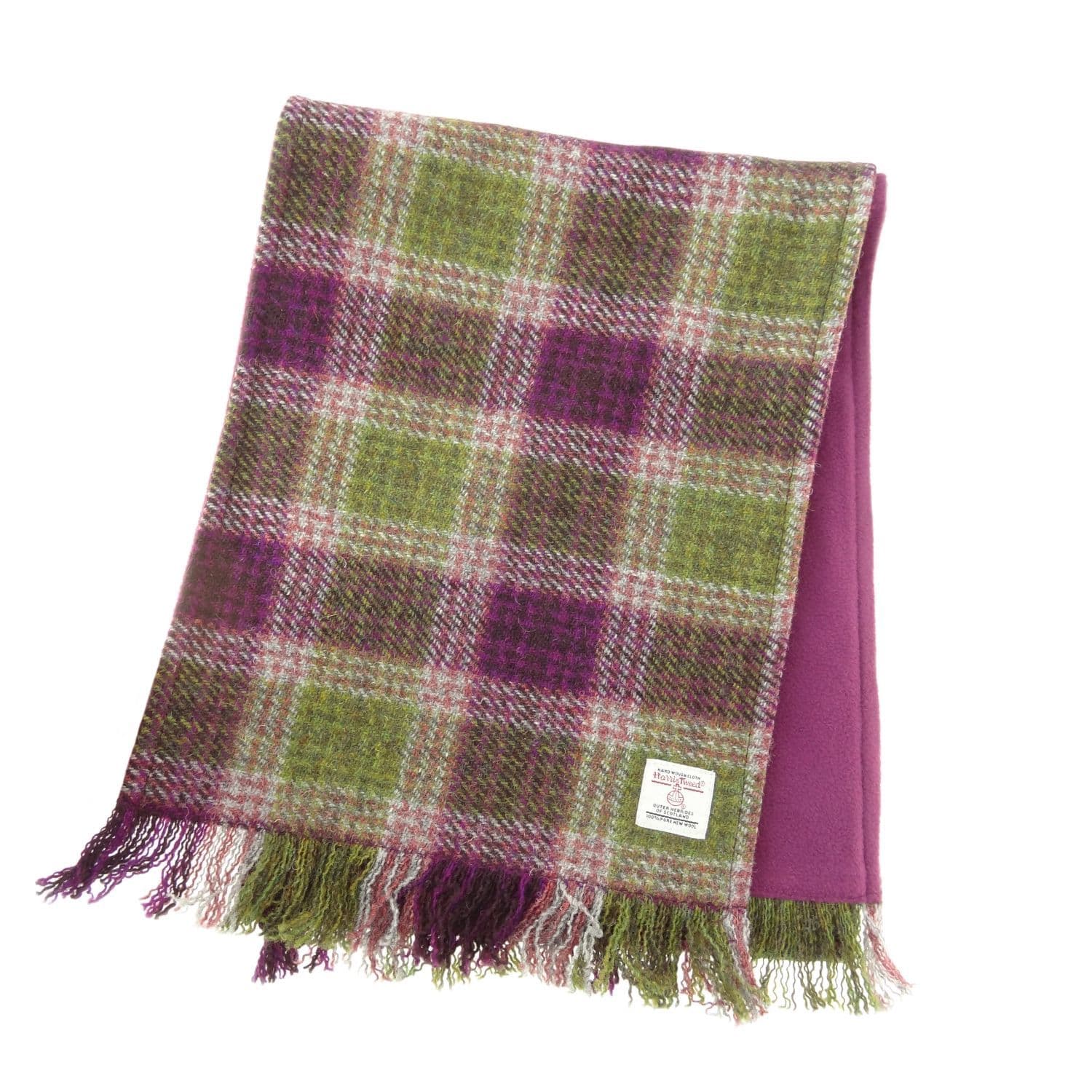 Authentic Harris Tweed Unisex Heather Check Tartan Tweed Scarf- Made In Scotland
