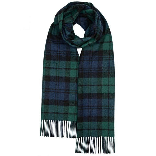 Black Watch Tartan Luxury Oversized Pure Lambswool Unisex Scarf - Made in Scotland