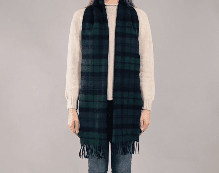 Black Watch Tartan Luxury Oversized Pure Lambswool Unisex Scarf - Made in Scotland