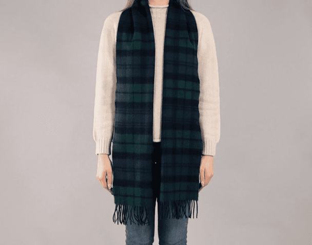 Black Watch Tartan Luxury Oversized Pure Lambswool Unisex Scarf - Made in Scotland