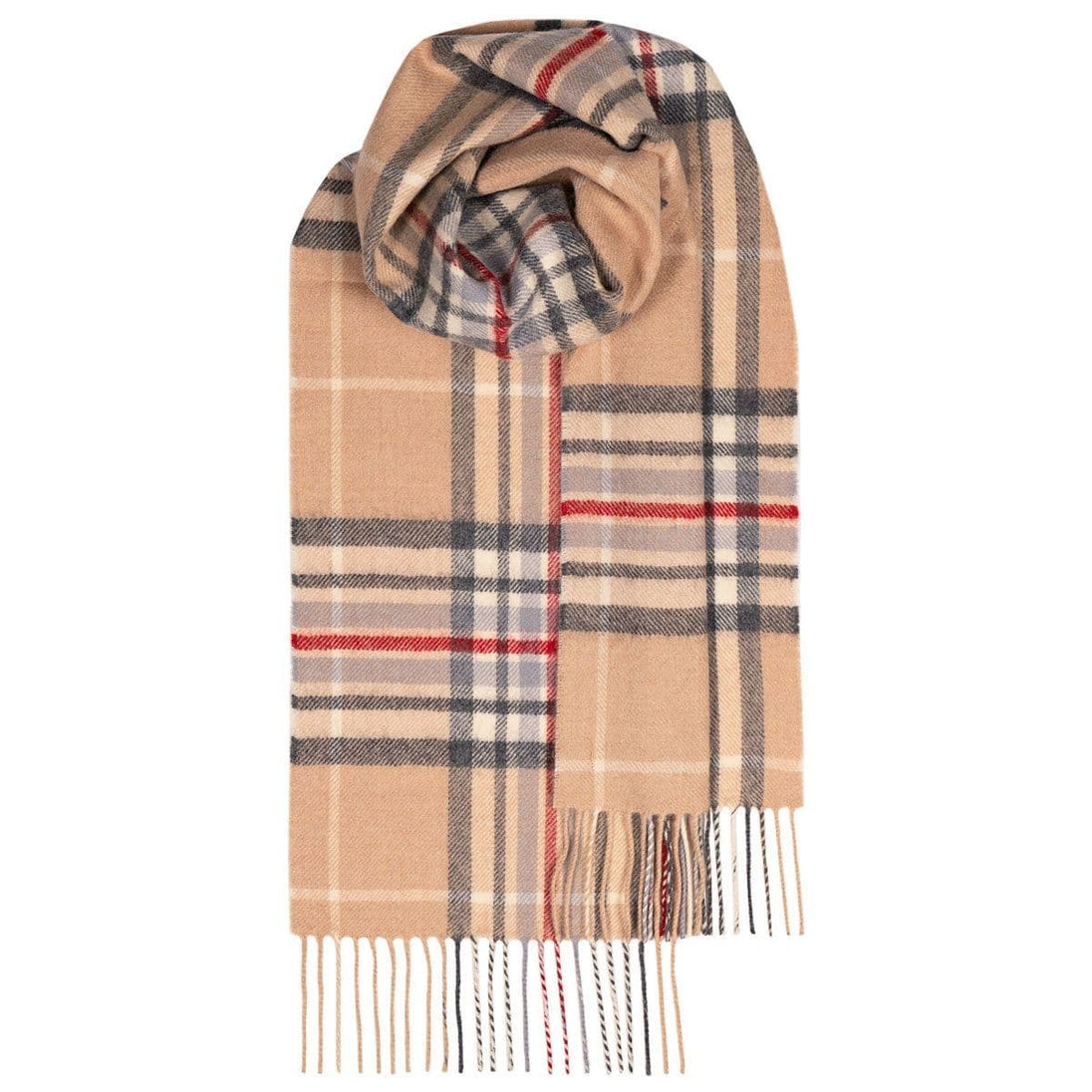 Camel Yarrow Pure Lambswool Unisex Scarf - Made in Scotland