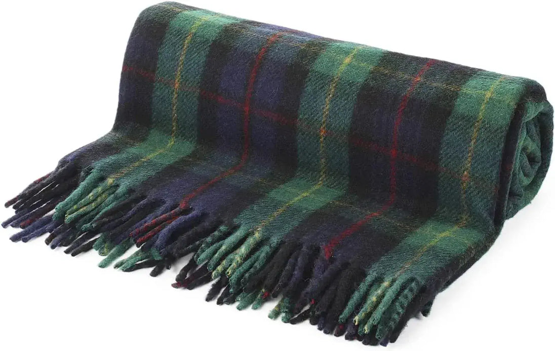 Farquharson  Tartan Wool Blend Throw Travel  Blanket 157cm x 189cm
