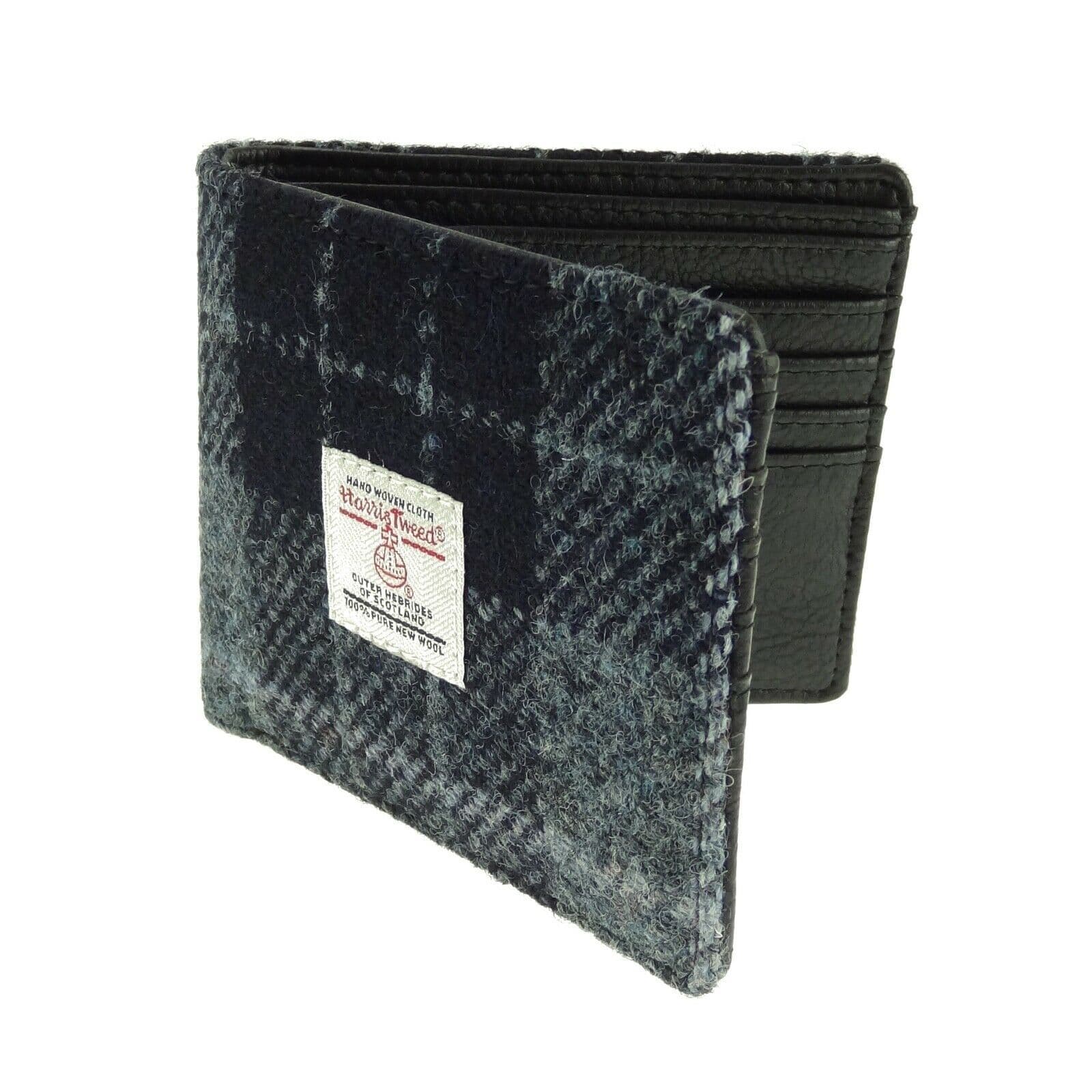 Gents Authentic Harris Tweed Black & Grey Check Wallet