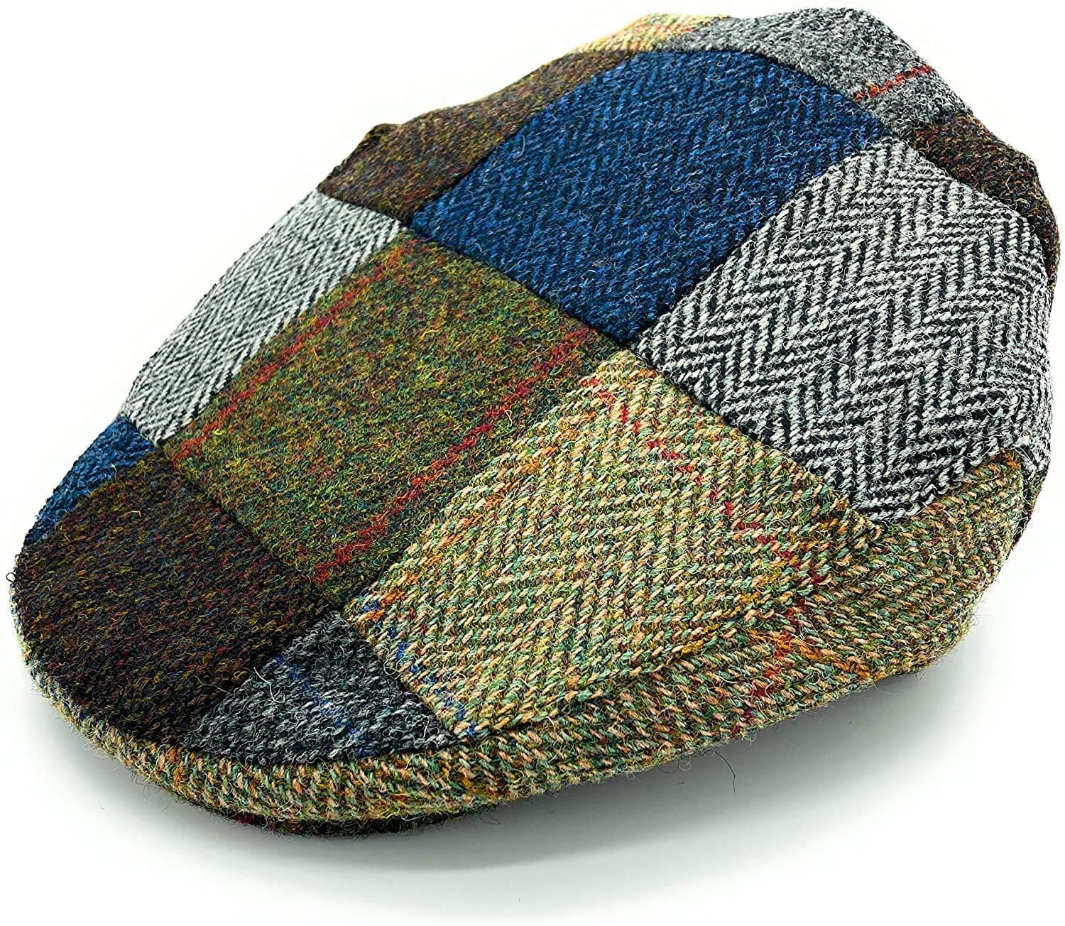 Gents Authentic Harris Tweed Patchwork Assorted Tweeds Flat Cap