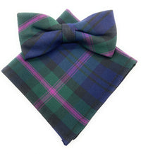 Gents Baird Modern Tartan Bow Tie & Matching Pocket Square Set