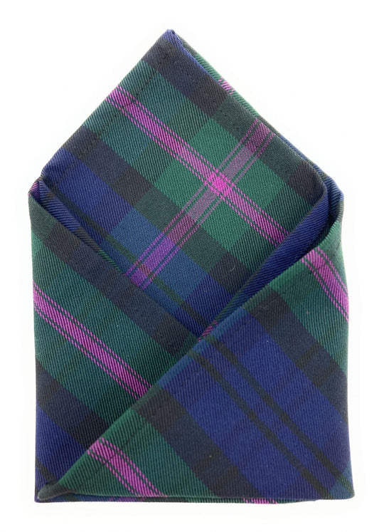 Gents Baird Modern Tartan Polyviscose Pocket Square