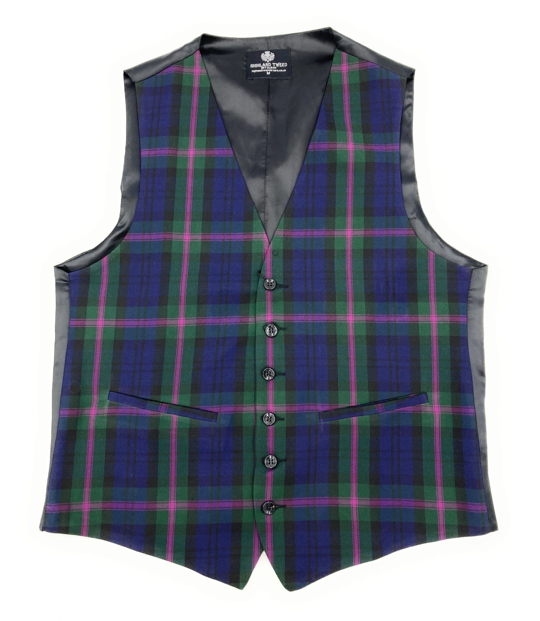 Gents baird modern tartan six button waistcoat