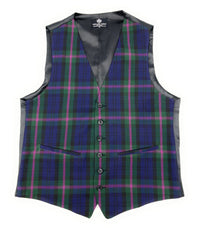 Gents baird modern tartan six button waistcoat