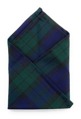 Gents Black Watch Tartan Polyviscose Pocket Square