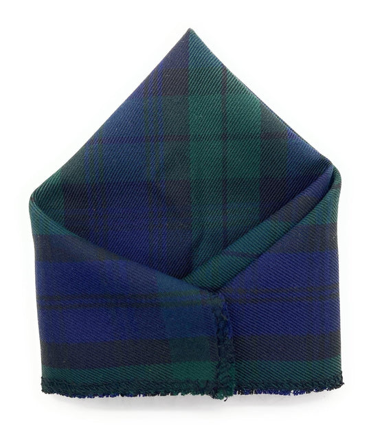 Gents Black Watch Tartan Polyviscose Pocket Square