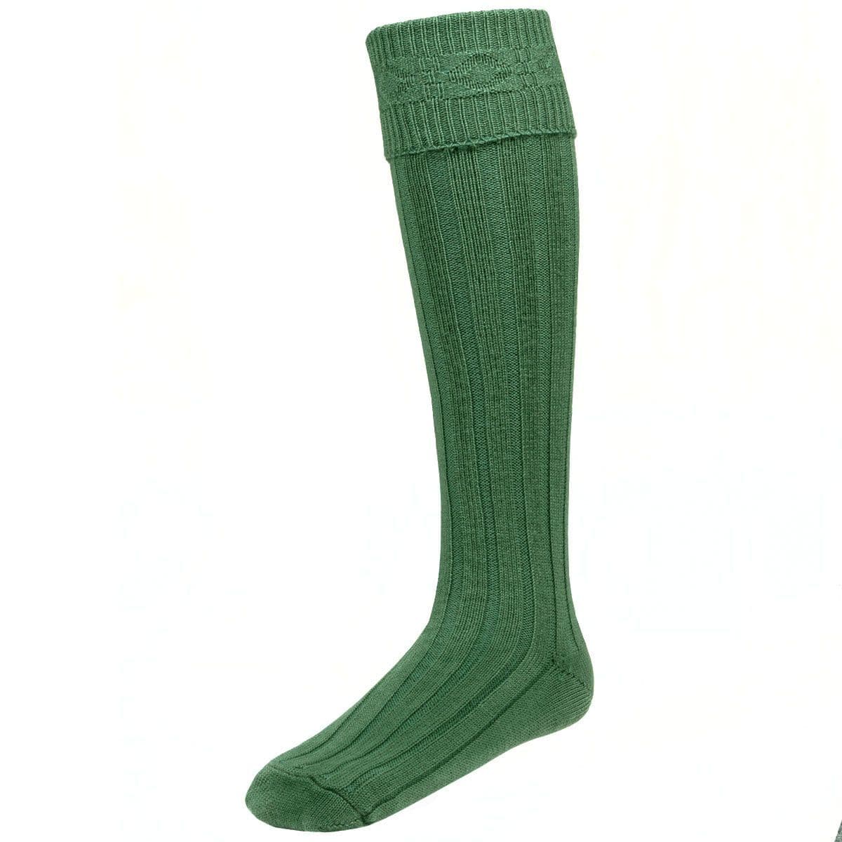Gents blend wool ancient green kilt hose socks made in scotland