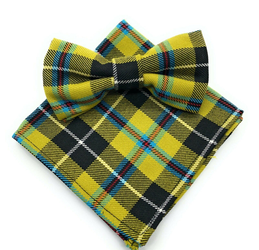 Gents Cornish National Tartan Bow Tie & Matching Pocket Square Set