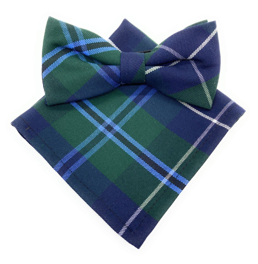 Gents Douglas Modern Tartan Bow Tie & Matching Pocket Square Set