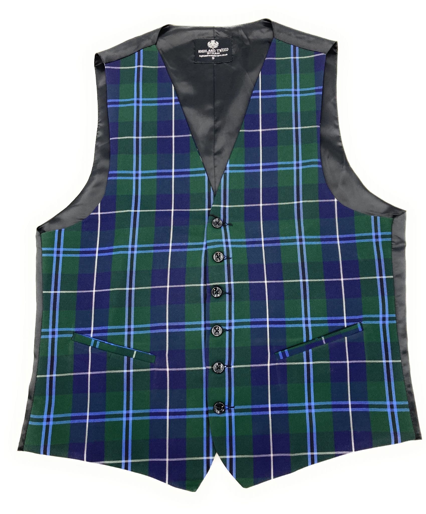 Gents douglas modern tartan six button waistcoat