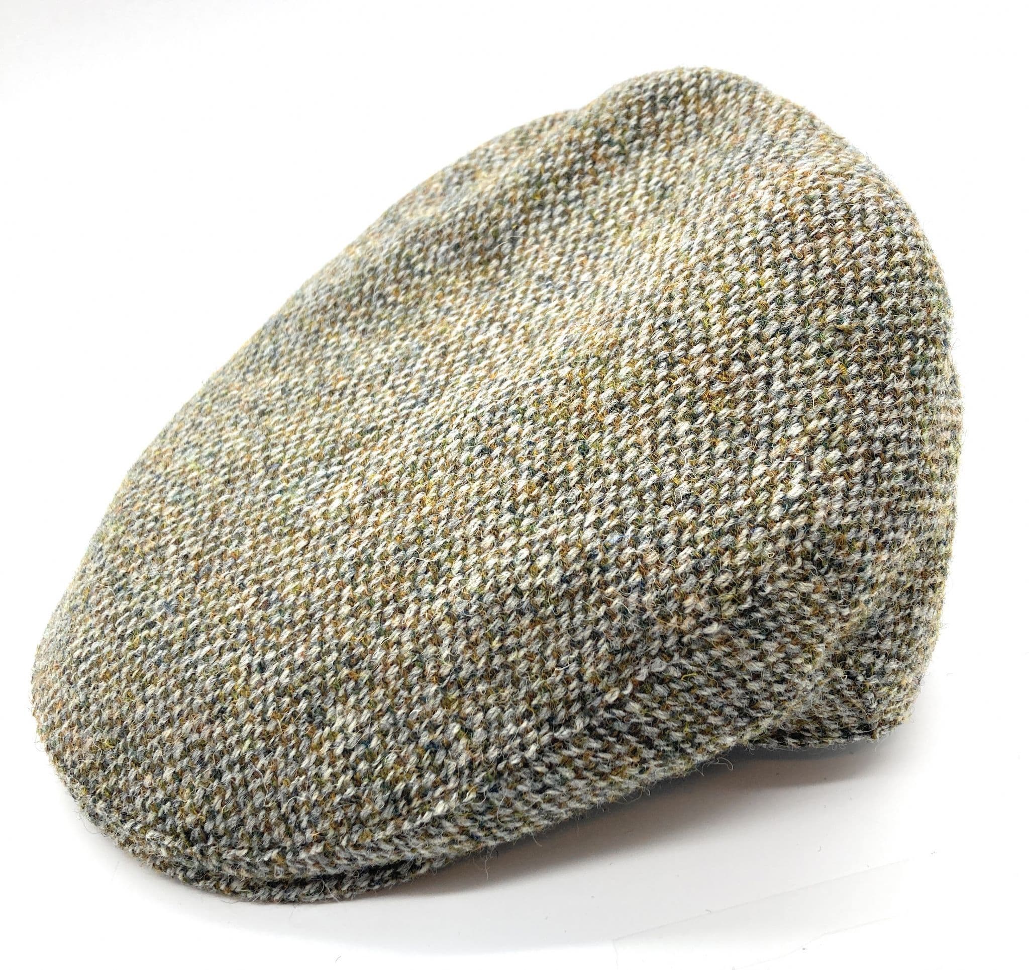 Gents Green Fleck Harris Tweed Flat Cap
