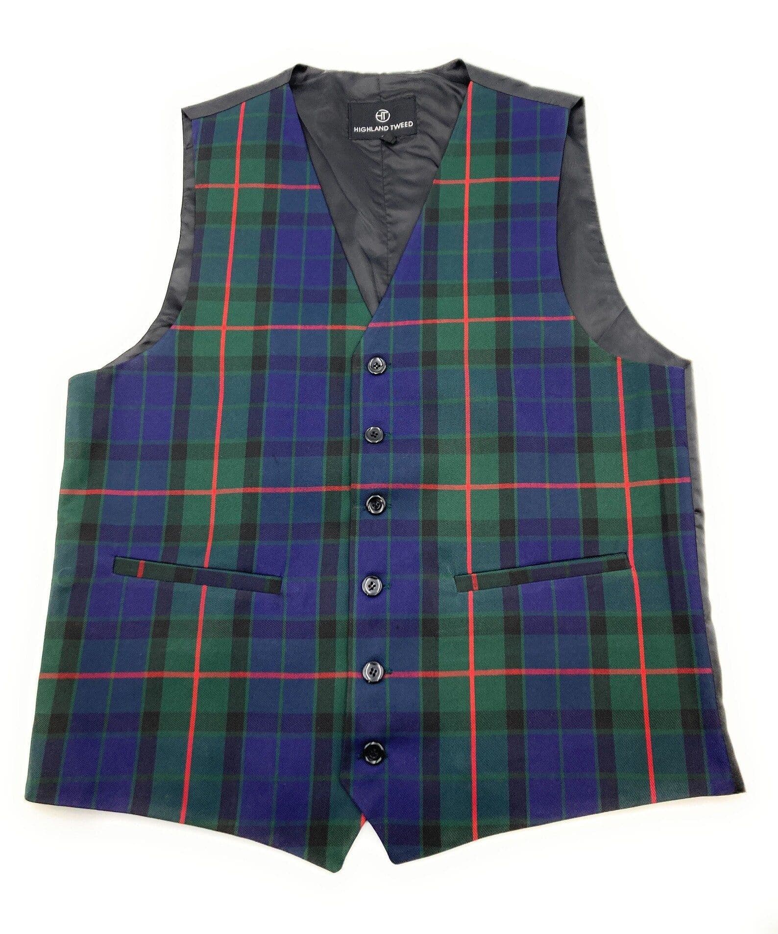 Gents gunn modern tartan six button waistcoat