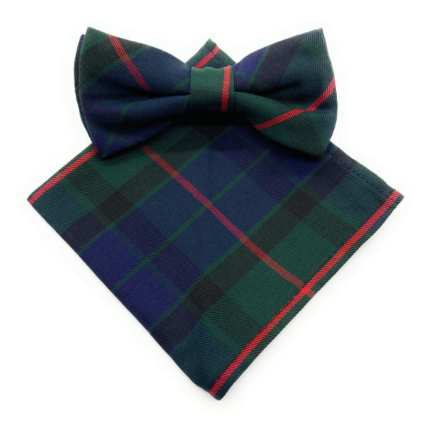 Gents Gunn Tartan Bow Tie & Matching Pocket Square Set