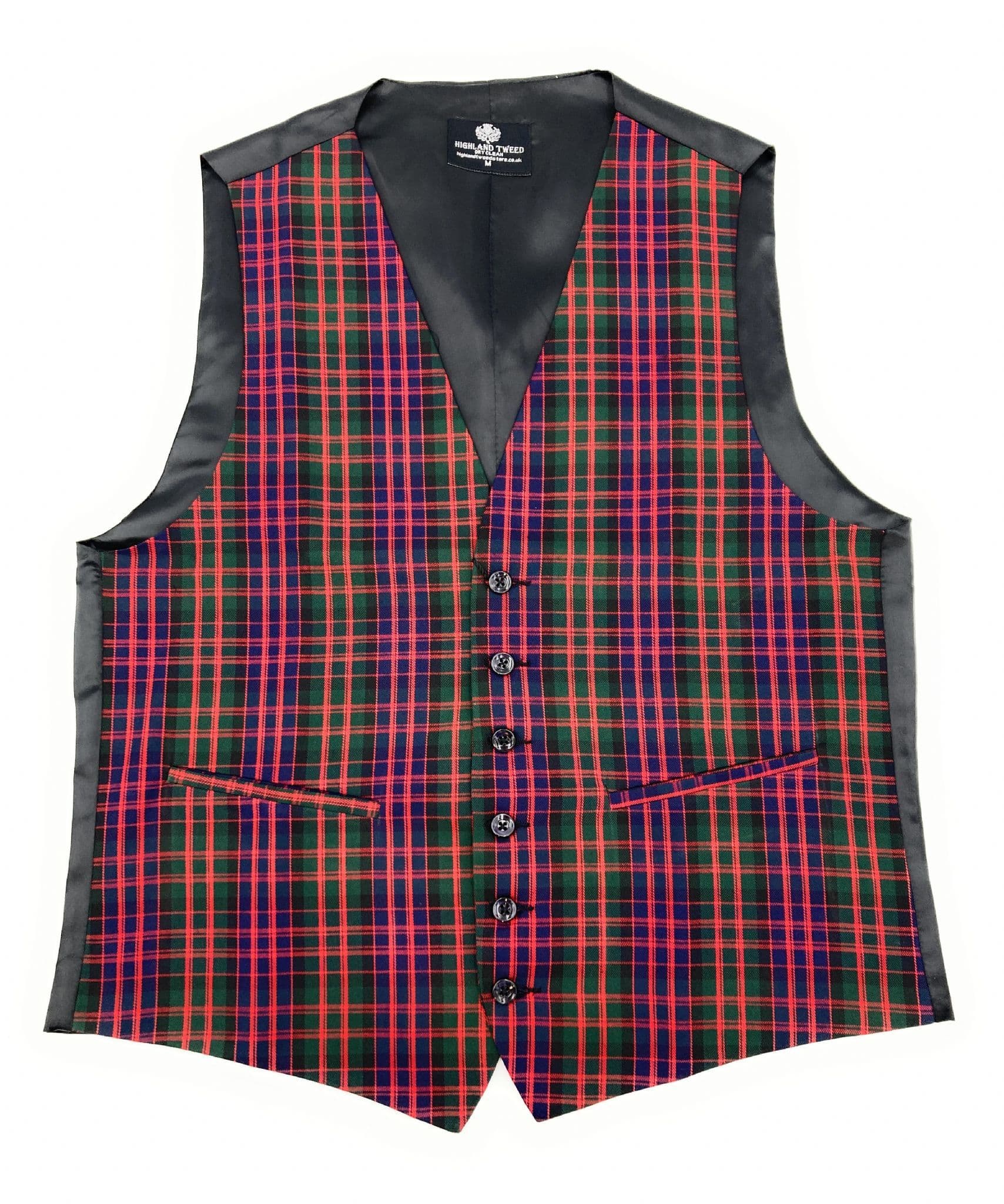 Gents macdonald modern tartan six button waistcoat