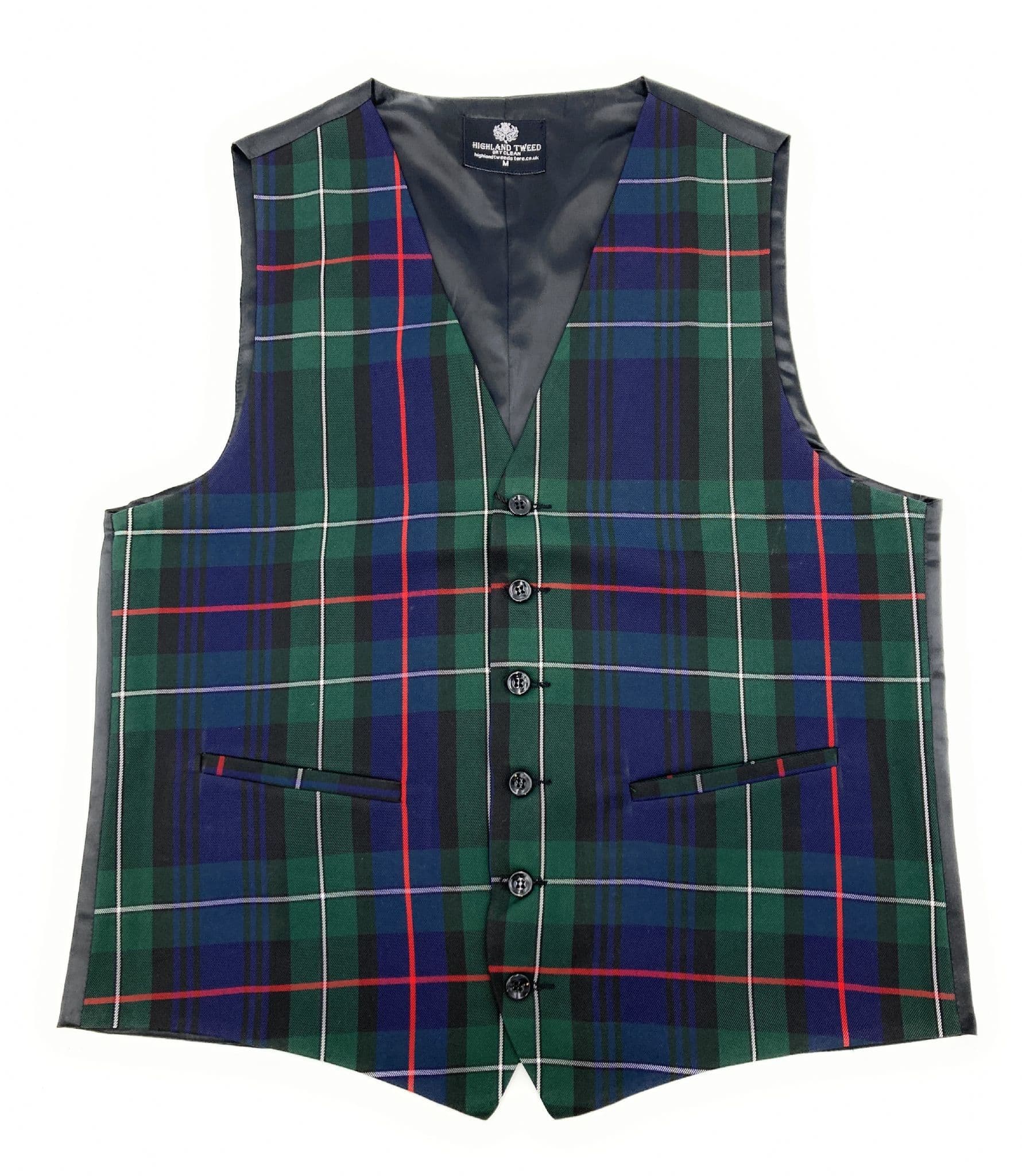 Gents mackenzie tartan six button waistcoat