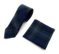 Gents Pure Wool Baird Tartan Tie & Matching Pocket Square Set - Made in Scotland