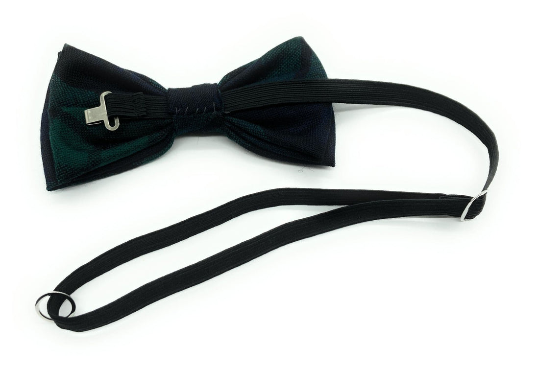 Gents Pure Wool Black Watch Tartan Bow Tie -Made in Scotland