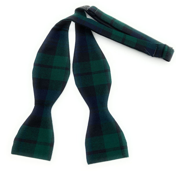 Gents Pure Wool Black Watch Tartan Self Tied Bow Tie By Ingles Buchan of Scotland