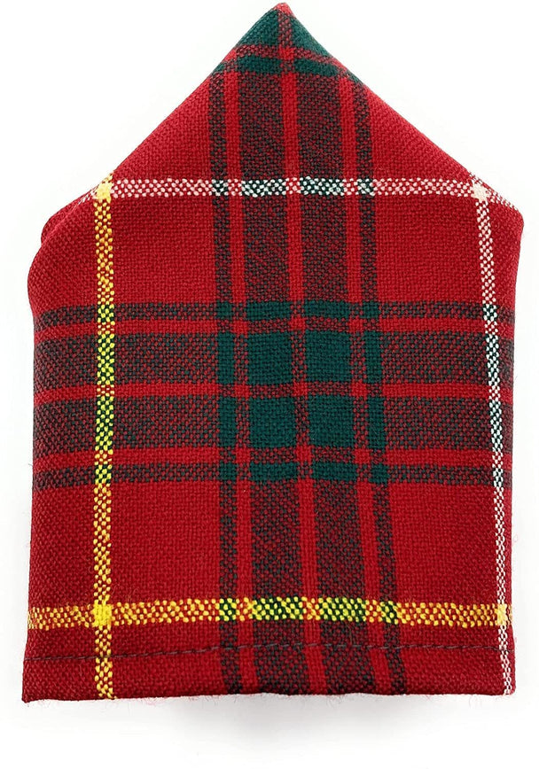 Gents Pure Wool Bruce Modern Tartan Pocket Square - Made In Scotland