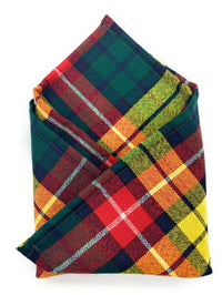 Gents Pure Wool Buchanan Modern Tartan Pocket Square - Made In Scotland