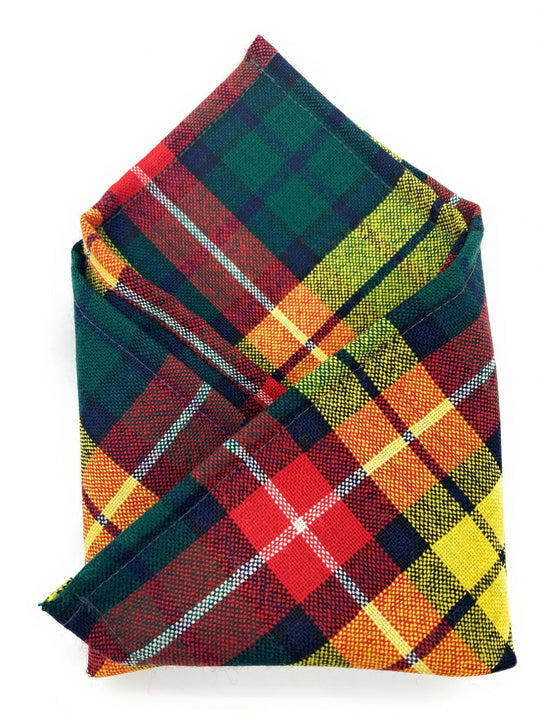 Gents Pure Wool Buchanan Modern Tartan Pocket Square - Made In Scotland