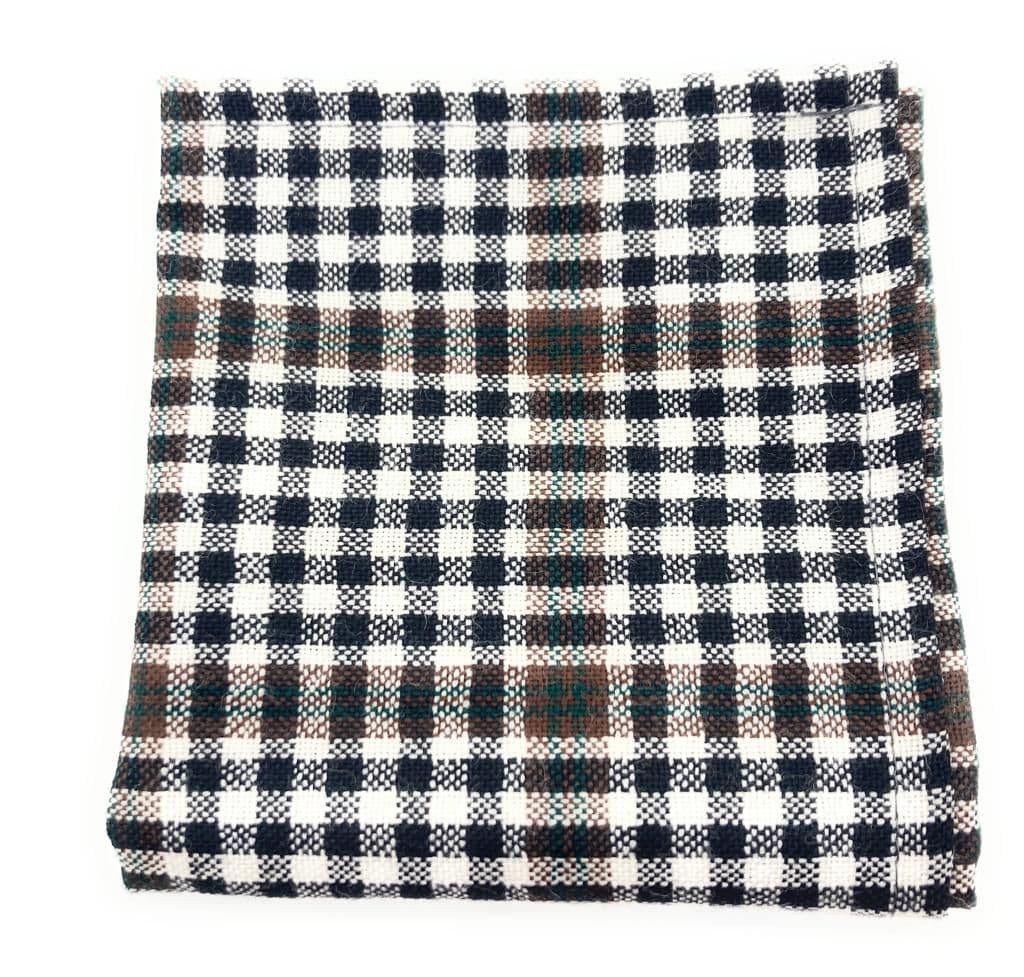 Gents Pure Wool Burns Check Tartan Pocket Square - Made In Scotland