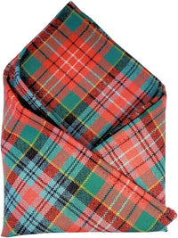Gents Pure Wool Caledonia Ancient Tartan Pocket Square - Made In Scotland
