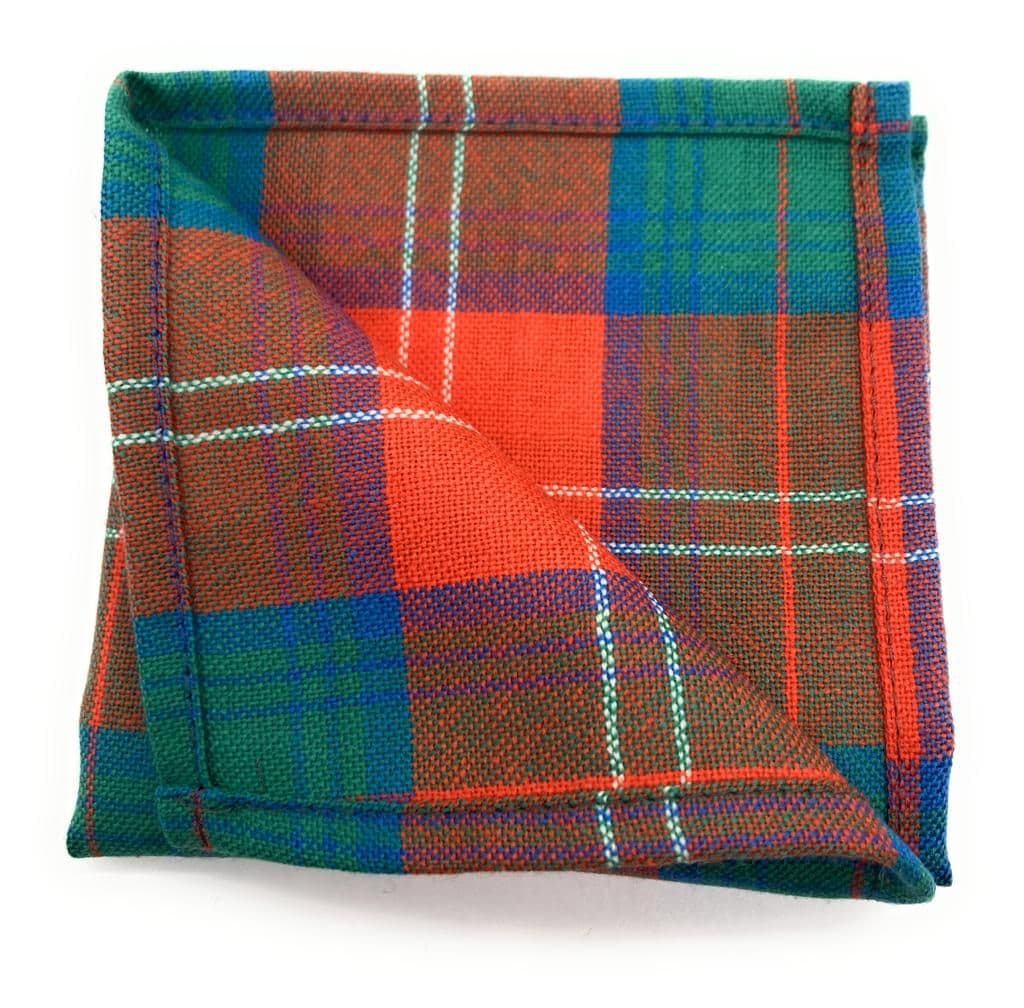 Gents Pure Wool Chisholm Ancient Tartan Pocket Square - Made In Scotland