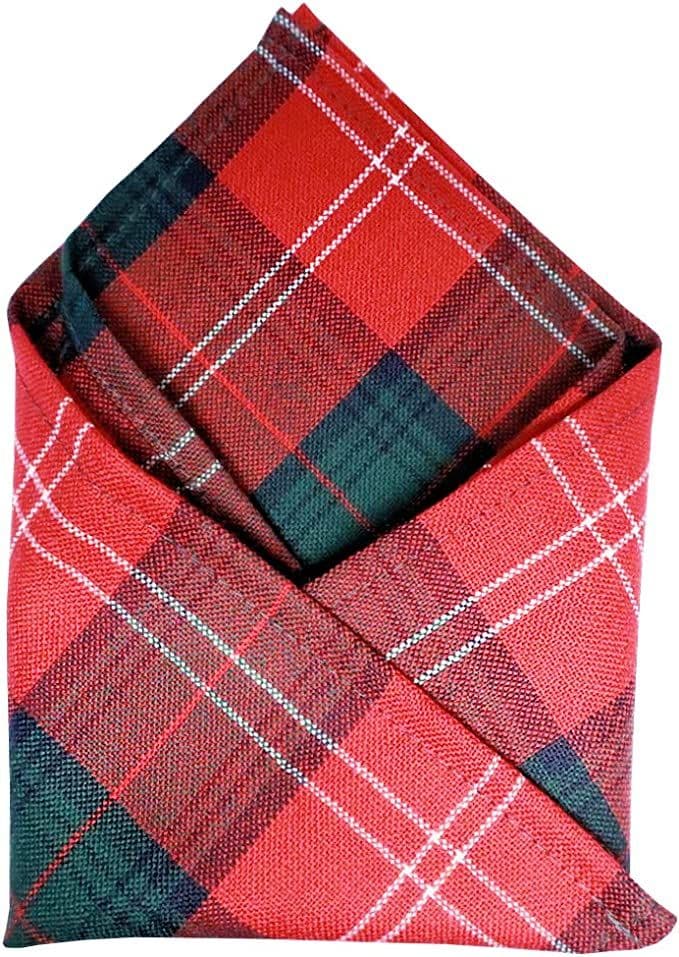 Gents Pure Wool Chisholm Tartan Pocket Square - Made In Scotland