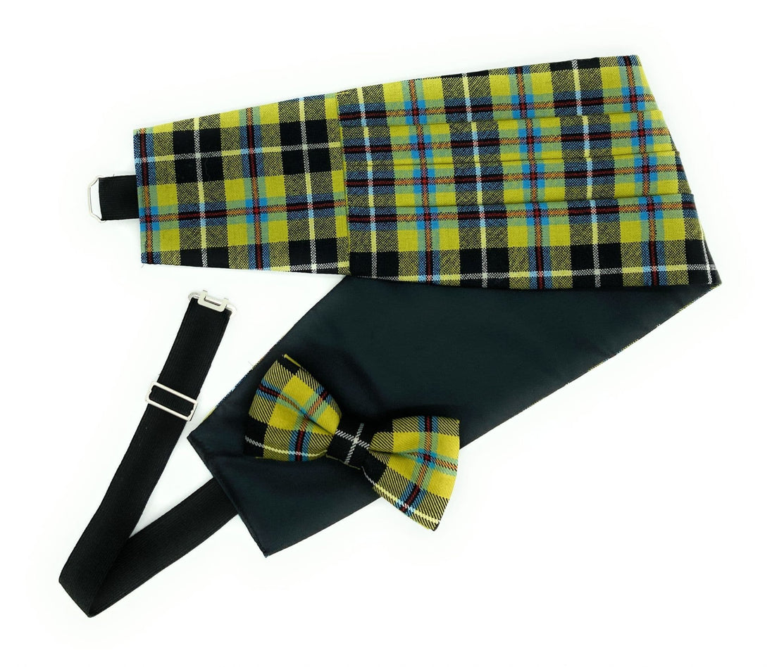 Gents Pure Wool Cornish National Tartan Cummerbund & Bow Tie Set - Made in Scotland
