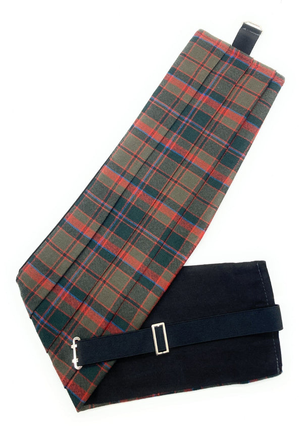 Gents Pure Wool Cumming Hunting Weathered Tartan Cummerbund Made In Scotland