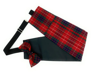 Gents Pure Wool Fraser Dress Modern Tartan Cummerbund & Bow Tie Set - Made in Scotland