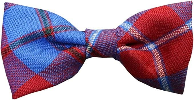 Gents Pure Wool Galloway Red Modern Tartan Bow Tie Made in Scotland