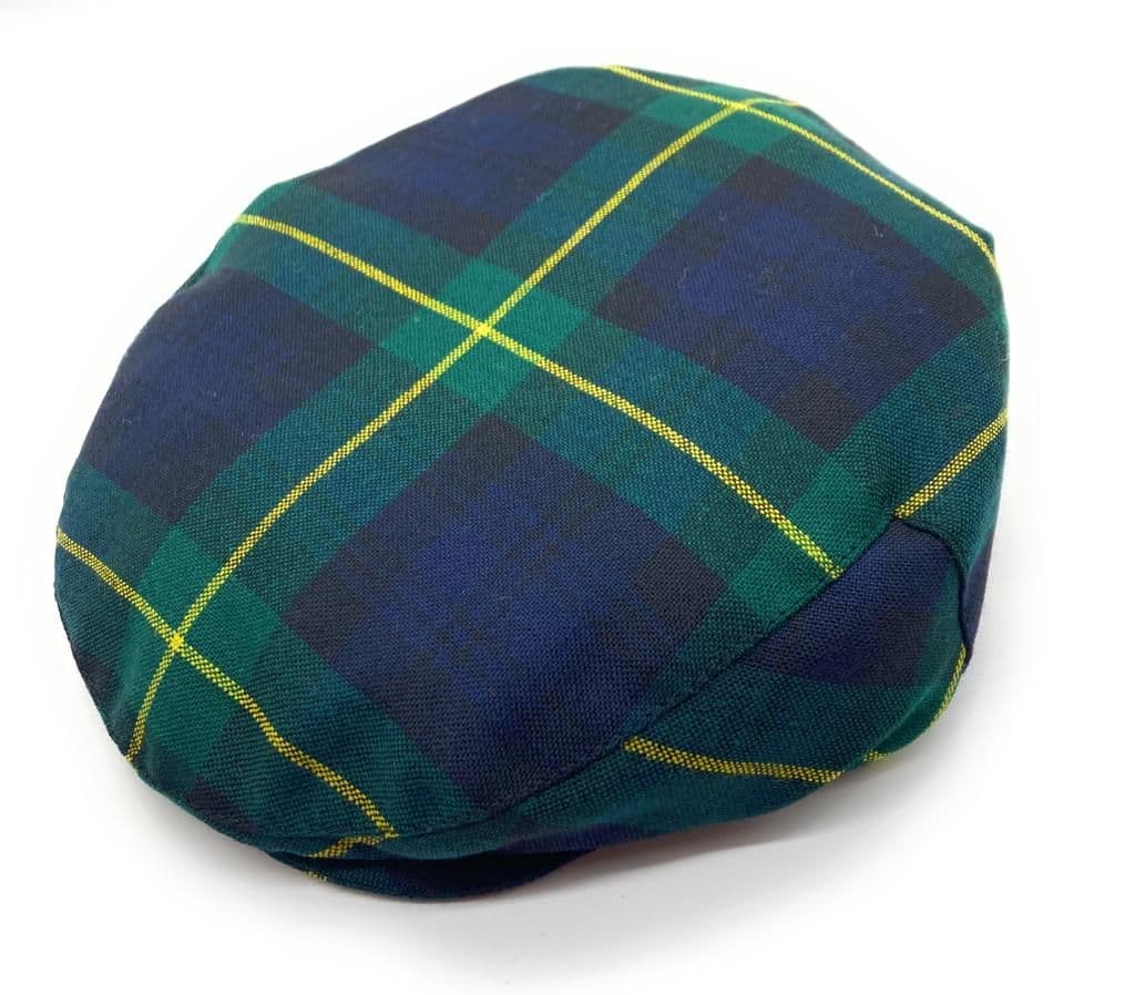 Gents Pure Wool Gordon  Modern Tartan One Size Flat Cap Made in Scotland