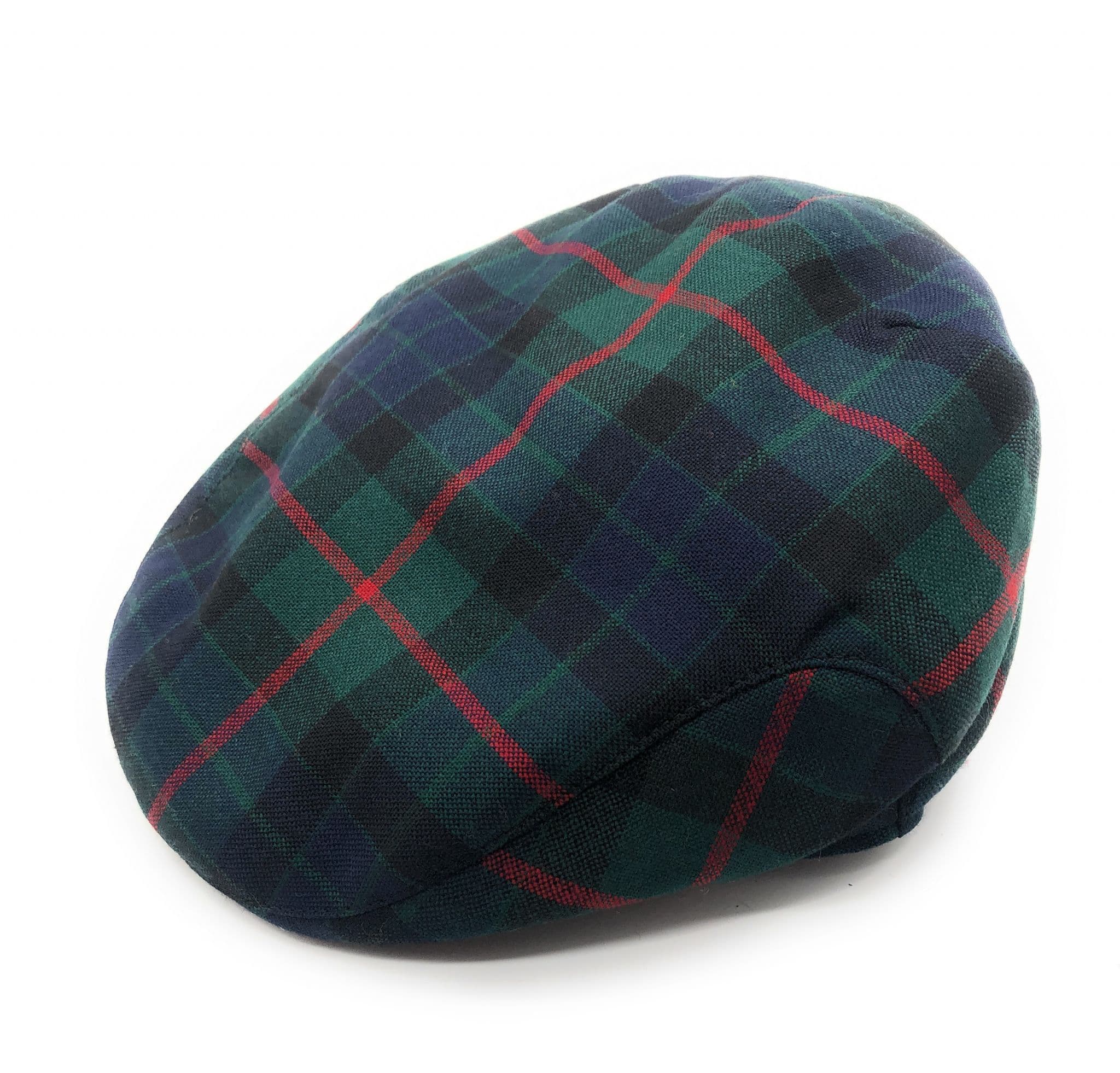 Gents Pure Wool Gunn Modern Tartan Flat Cap - Made in Scotland
