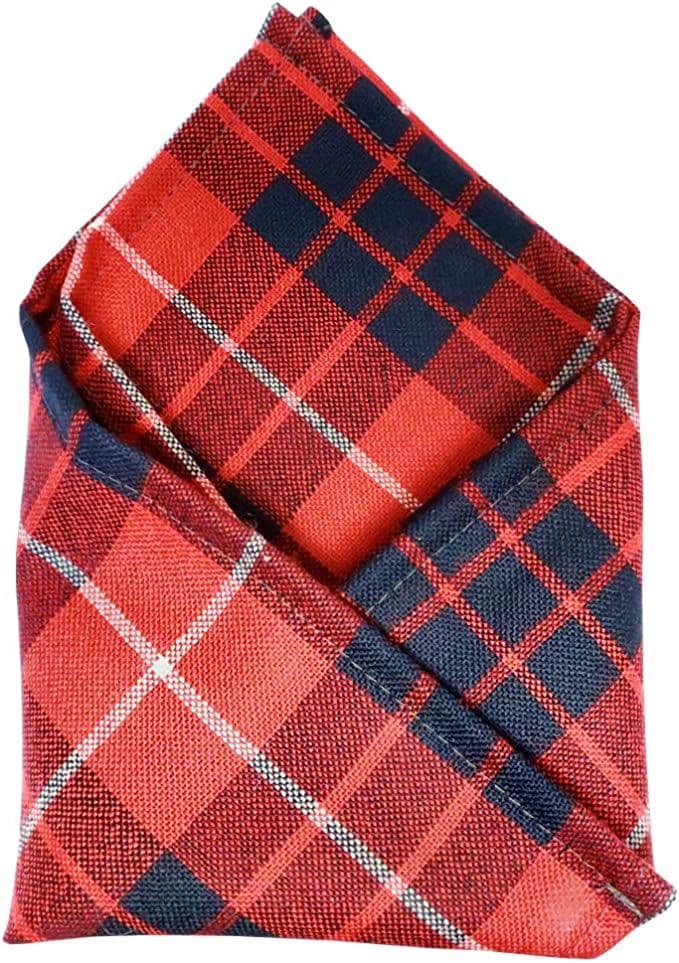 Gents Pure Wool Hamilton Red Tartan Pocket Square - Made In Scotland