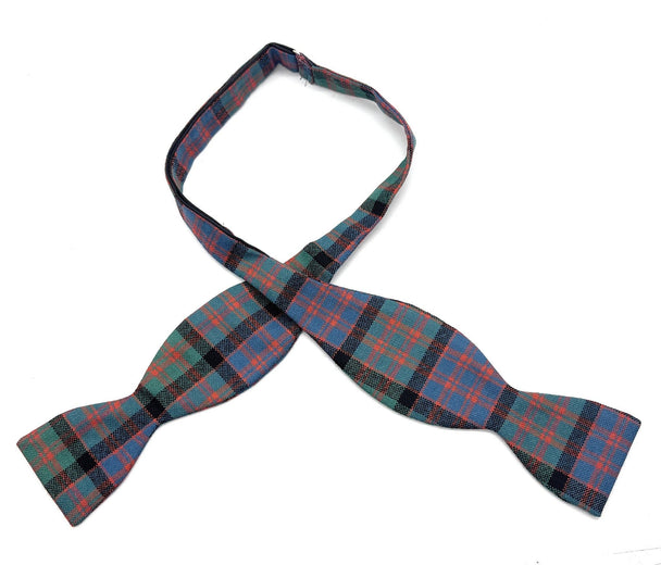 Gents Pure Wool MacDonald Ancient Tartan Self Tied Bow Tie Made in Scotland
