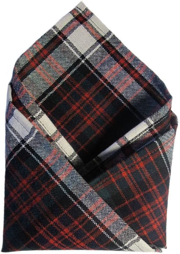 Gents Pure Wool MacDonald Dress Tartan Pocket Square - Made In Scotland