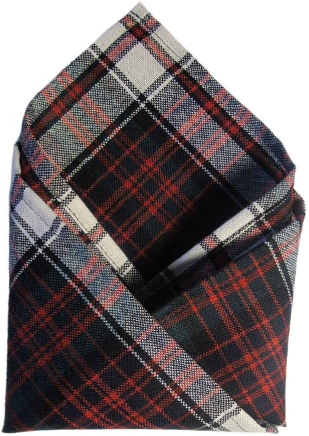 Gents Pure Wool MacDonald Dress Tartan Pocket Square - Made In Scotland