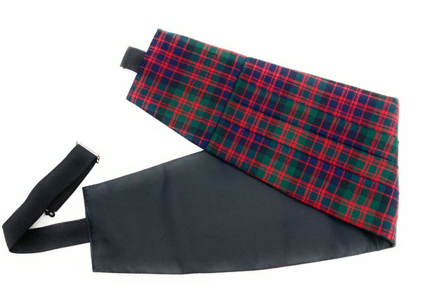 Gents Pure Wool MacDonald Modern Tartan Cummerbund & Bow Tie Set - Made in Scotland