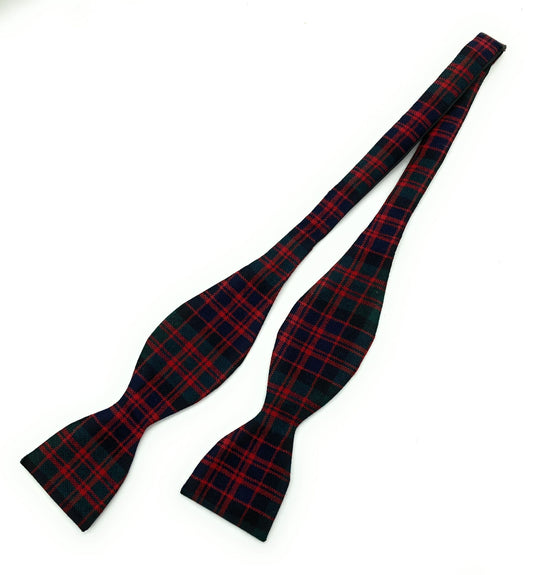 Gents Pure Wool MacDonald Modern Tartan Self Tied Bow Tie Made in Scotland