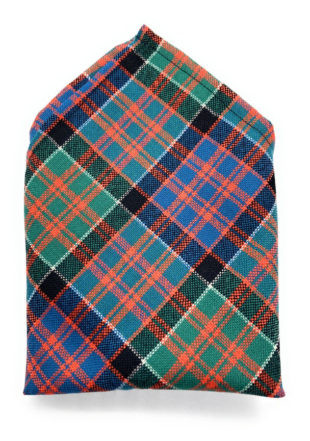 Gents Pure Wool MacDonald of Clanranald Ancient Pocket Square - Made In Scotland