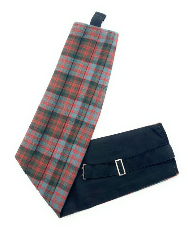 Gents Pure Wool MacDonald Weathered Tartan Cummerbund Made In Scotland